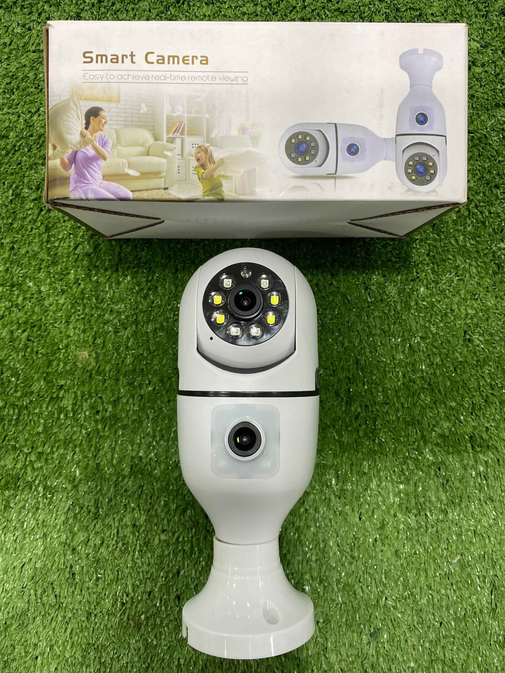 Smart bulb 2 lens camera for Home Surveillance